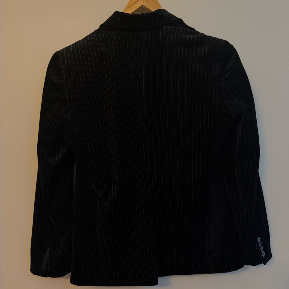 Lauren Ralph Lauren Women's Black Pinstripe Velvet Blazer - Picture 3 of 4